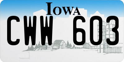 IA license plate CWW603