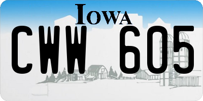 IA license plate CWW605