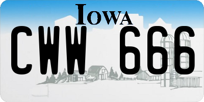 IA license plate CWW666