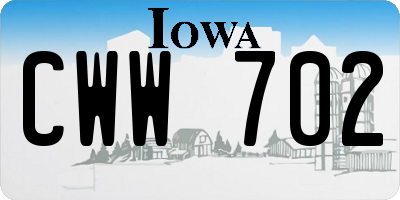 IA license plate CWW702