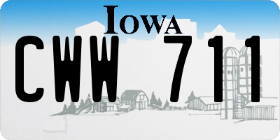 IA license plate CWW711