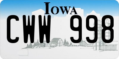 IA license plate CWW998