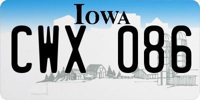 IA license plate CWX086