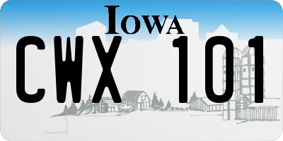 IA license plate CWX101