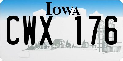 IA license plate CWX176