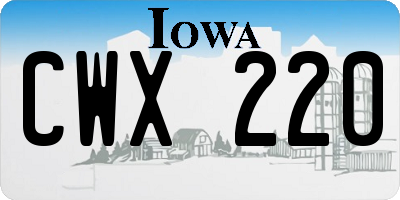 IA license plate CWX220