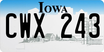 IA license plate CWX243
