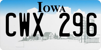 IA license plate CWX296