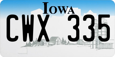IA license plate CWX335