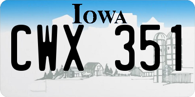 IA license plate CWX351