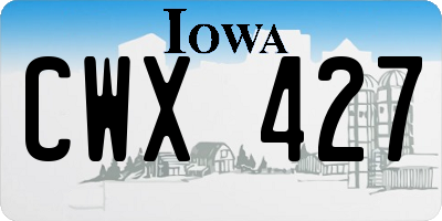 IA license plate CWX427