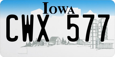 IA license plate CWX577