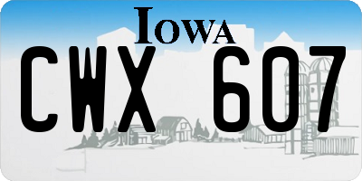 IA license plate CWX607