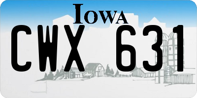 IA license plate CWX631