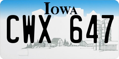 IA license plate CWX647
