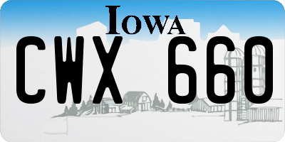 IA license plate CWX660