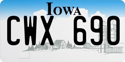 IA license plate CWX690