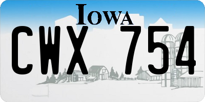 IA license plate CWX754
