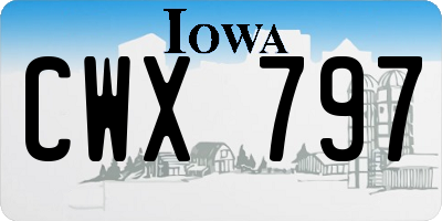 IA license plate CWX797