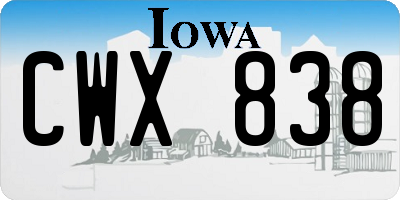 IA license plate CWX838
