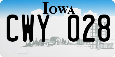 IA license plate CWY028