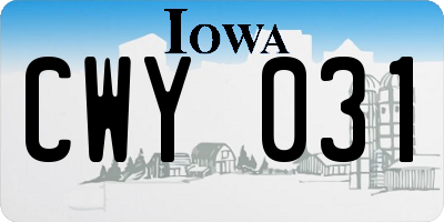 IA license plate CWY031