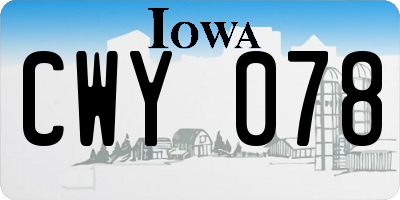 IA license plate CWY078