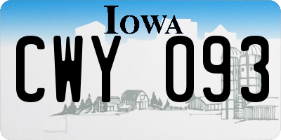 IA license plate CWY093