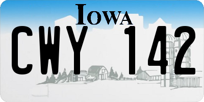IA license plate CWY142
