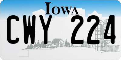 IA license plate CWY224