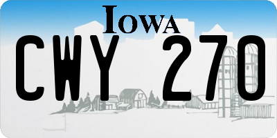IA license plate CWY270