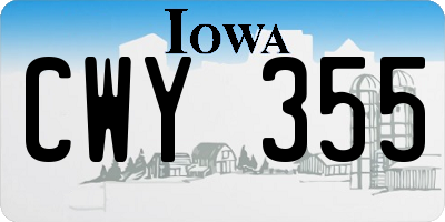 IA license plate CWY355