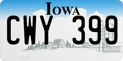 IA license plate CWY399