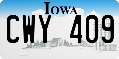 IA license plate CWY409