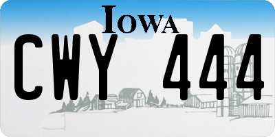 IA license plate CWY444