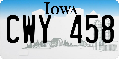 IA license plate CWY458