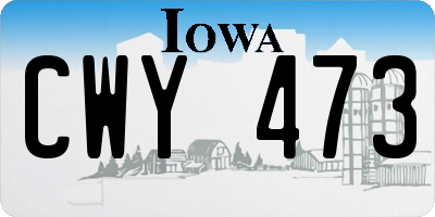 IA license plate CWY473