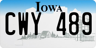 IA license plate CWY489
