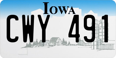 IA license plate CWY491