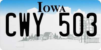 IA license plate CWY503