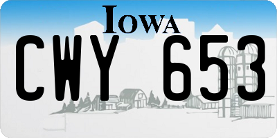 IA license plate CWY653