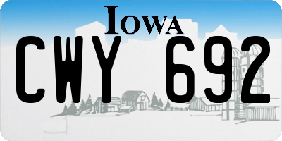 IA license plate CWY692