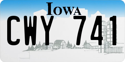 IA license plate CWY741