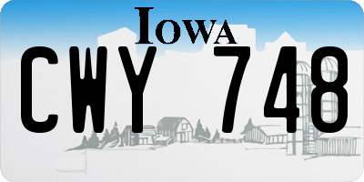 IA license plate CWY748