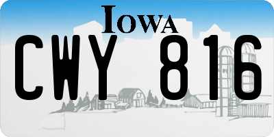 IA license plate CWY816