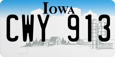 IA license plate CWY913