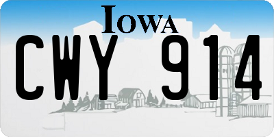 IA license plate CWY914