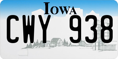 IA license plate CWY938