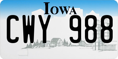 IA license plate CWY988