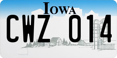 IA license plate CWZ014